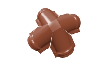 Четверник конька малого полукруглого 0,5 PurLite Matt с пленкой RAL 8004 терракота