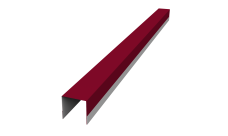 Планка вертикальная обратная для горизонтального монтажа штакетника Grand Line 0,45 PE RAL 3003 рубиново-красный (2,5м)