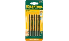 Полотно для электролобзика Kraftool T144D 75х4мм, по дереву, ДВП, ДСП, быстрый рез, Т-хвостовик, Cr-V сталь, 5 шт (159521-4-S5)