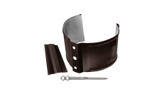 Хомут трубы металлический на камень Grand Line ПВХ шоколадный (RAL 8017)