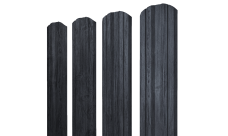 Штакетник Твин фигурный Grand Line 0,45 Принт Премиум Grey Wood ТвинColor