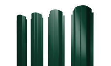 Штакетник П-образный A фигурный Grand Line 0,45 ПЭ двухсторонний RAL 6005 зеленый мох