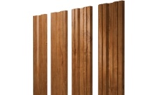 Штакетник Twin с прямым резом Grand Line 0,45 Print Elite Golden Wood TwinColor