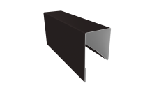 Планка П-образная заборная 17 0,45 PE с пленкой RAL 9005 черный (2м)