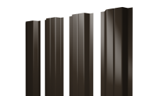 Штакетник П-образный A с прямым резом Grand Line 0,5 Rooftop Бархат RR 32 темно-коричневый