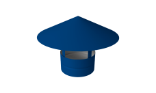 Дымник на трубу круглый d200 0,45 PE с пленкой RAL 5005 сигнальный синий