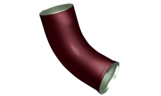 Колено стока Grand Line PE 90 мм RAL 3005 красное вино