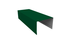 Крышка для забора из сайдинга (Квадро брус, Вертикаль) 0,45 PE RAL 6005 зеленый мох (2,54м)