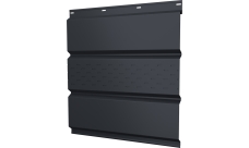 Софит металлический Классик v01 Grand Line центральная перфорация 0,5 Satin Matt TX с пленкой RAL 7024 мокрый асфальт