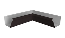 Угол желоба со сварным швом внутренний Vortex Lite Matt 130мм RAL 9005 черный