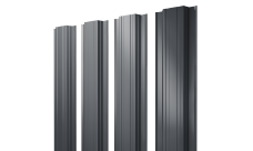 Штакетник Прямоугольный с прямым резом Grand Line 0,5 PurPro RAL 7024 мокрый асфальт