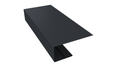 J-Профиль 18мм Grand Line 0,5 Атлас с пленкой RAL 7024 мокрый асфальт (2м)