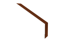 Планка карнизная для мягкой кровли 135х50 0,5 Satin с пленкой RAL 3009 оксидно-красный (2м)