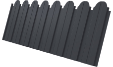 Профнастил C10B фигурный Grand Line 0,5 Rooftop Бархат RAL 7024 мокрый асфальт