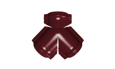 Тройник Y малого конька полукруглого 0,45 PE с пленкой RAL 3005 красное вино