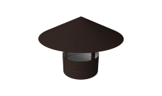 Дымник на трубу круглый d135 0,5 Satin с пленкой RR 32 темно-коричневый