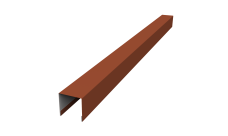 Планка вертикальная лицевая для горизонтального монтажа штакетника 0,5 PurLite Matt RAL 8004 терракота (2м)