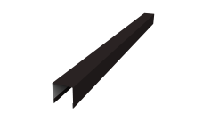 Планка вертикальная лицевая для горизонтального монтажа штакетника Grand Line 0,5 PurLite Matt RAL 9005 черный (2м)