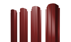 Штакетник П-образный A фигурный 0,45 PE RAL 3011 коричнево-красный