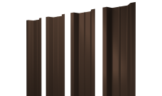 Штакетник П-образный B с прямым резом Grand Line 0,5 PurPro RAL 8017 шоколад