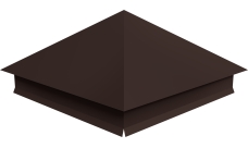 Колпак на столб 390х390мм с отливом 0,45 Drap с пленкой RAL 8017 шоколад