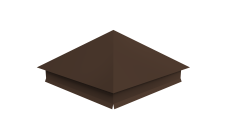 Колпак на столб 390х390мм с отливом 0,45 Drap с пленкой RAL 8017 шоколад