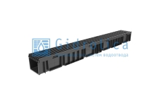 Комплект Gidrolica Light: лоток водоотводный ЛВ -10.11,5.9,6 - пластиковый с решеткой РВ- 10.11.50 пластиковой ячеистой, кл. B125 (08069В)