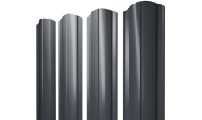 Штакетник Круглый фигурный Grand Line 0,5 Satin RAL 7024 мокрый асфальт