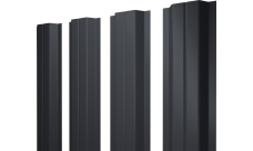 Штакетник П-образный A с прямым резом Grand Line 0,5 PurPro Matt 275 RAL 7024 мокрый асфальт