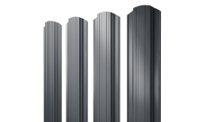 Штакетник Прямоугольный фигурный Grand Line 0,45 Drap TwinColor RAL 7024 мокрый асфальт