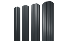 Штакетник Twin фигурный Grand Line 0,5 Velur X RAL 7016 антрацитово-серый