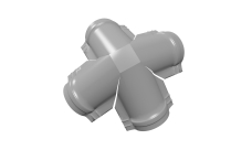 Четверник конька полукруглого 0,5 Satin с пленкой RAL 7004 сигнальный серый