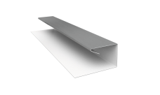 Планка П-образная завершающая сложная Корабельная Доска Grand Line 0,45 PE с пленкой RAL 9006 бело-алюминиевый (2м)