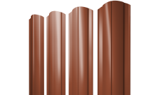 Штакетник Круглый фигурный 0,45 Drap TX RAL 8004 терракота
