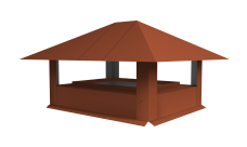 Дымник на трубу 520х390мм 0,5 PurLite Matt с пленкой RAL 8004 терракота