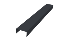 Крышка забора для горизонтального монтажа штакетника Grand Line 0,45 PE-Double RAL 7024 мокрый асфальт (2м)