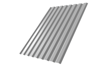 Профнастил С20A 0,45 PE с пленкой RAL 9006 бело-алюминиевый