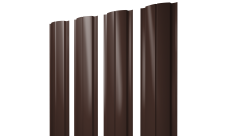 Штакетник Полукруглый Slim с прямым резом Grand Line 0,45 PE-Double RAL 8017 шоколад