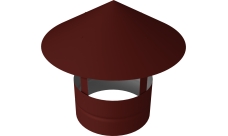 Дымник на трубу круглый d150 0,5 Satin с пленкой RAL 3009 оксидно-красный