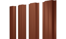 Штакетник П-образный A с прямым резом Grand Line 0,45 PE RAL 8004 терракота