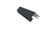 Планка угла внешнего сложная Кожуха сегментного 0,5 Rooftop Бархат RAL 7024 мокрый асфальт (3,0м)