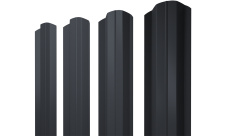 Штакетник М-образный B фигурный Grand Line 0,4 PE-Matt-Double RAL 7024 мокрый асфальт