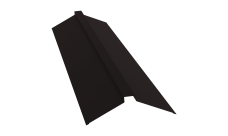 Планка конька плоского 150х40х150 0,5 Velur X RAL 9005 черный (2м)