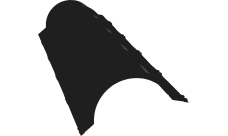 Планка конька полукруглого Grand Line 0,45 Drap TX RAL 9005 черный (1,97м)