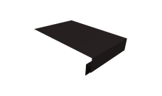 Планка околооконная сложная 300х50х18 (j-фаска) Grand Line 0,45 PE-Double с пленкой RAL 9005 черный (2м)