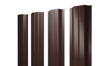 Штакетник П-образный A с прямым резом Grand Line 0,5 PurLite Matt RAL 8017 шоколад