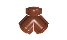 Тройник Y малого конька полукруглого 0,45 PE с пленкой RAL 8004 терракота