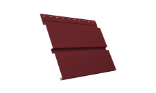 Софит металлический Квадро Брус Grand Line с перфорацией 0,5 Satin с пленкой RAL 3005 красное вино