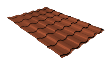 Металлочерепица "Кредо" ("Kredo") v01 0,5 Satin RAL 8004 терракота
