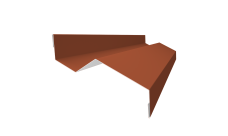 Планка примыкания внакладку 25х17х35х17 0,5 Satin Matt TX RAL 8004 терракота (3м)